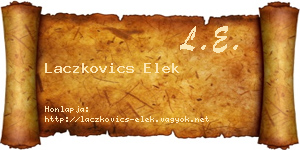 Laczkovics Elek névjegykártya